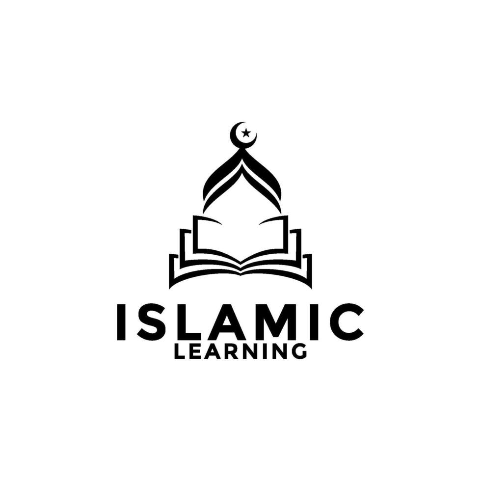 muçulmano aprender logotipo, islamismo Aprendendo logotipo modelo, islâmico meios de comunicação vetor ilustração