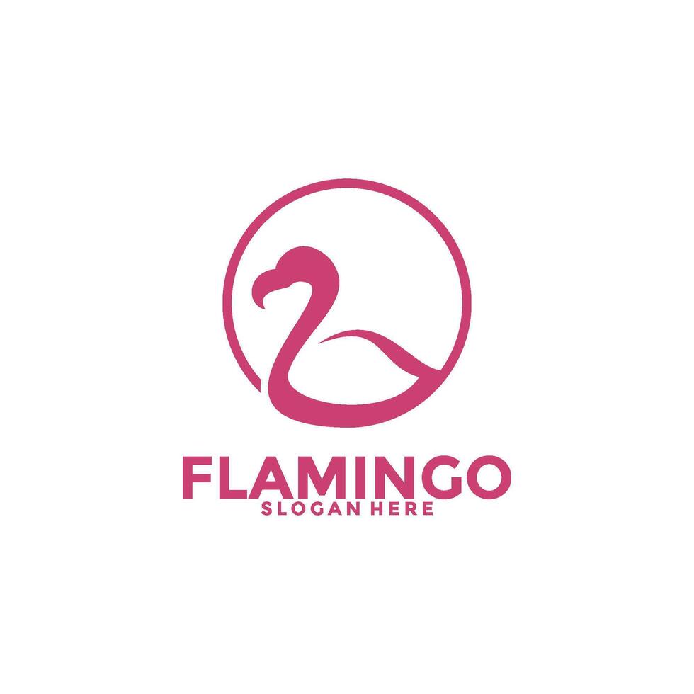 flamingo pássaro logotipo conceito, elegante flamingo linha arte logotipo vetor modelo