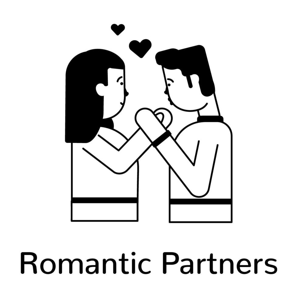 na moda romântico parceiros vetor