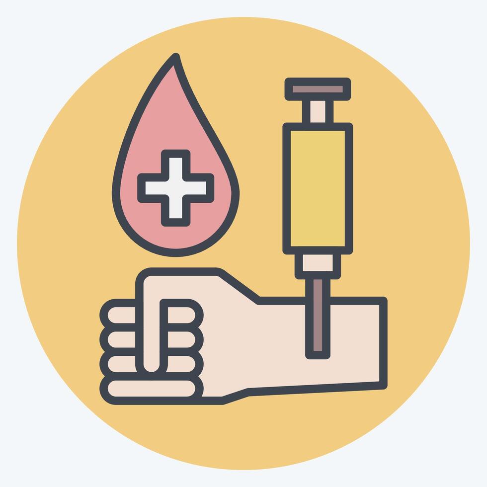ícone broca sangue. relacionado para sangue doação símbolo. cor companheiro estilo. simples Projeto editável. simples ilustração vetor