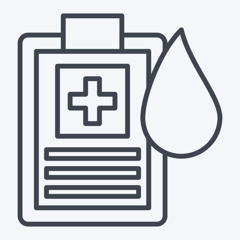 ícone relatório. relacionado para sangue doação símbolo. linha estilo. simples Projeto editável. simples ilustração vetor