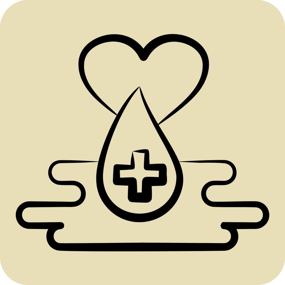 ícone sangue gotas. relacionado para sangue doação símbolo. mão desenhado estilo. simples Projeto editável. simples ilustração vetor