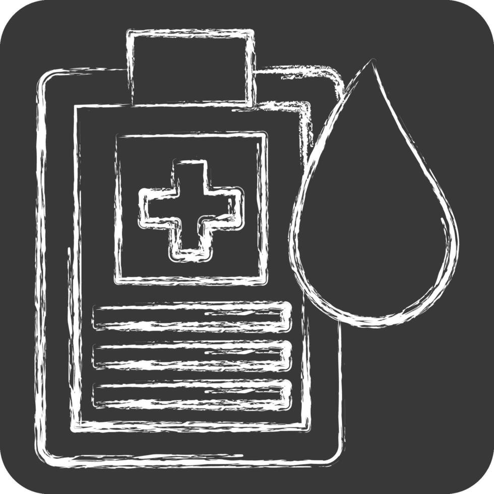 ícone relatório. relacionado para sangue doação símbolo. giz estilo. simples Projeto editável. simples ilustração vetor