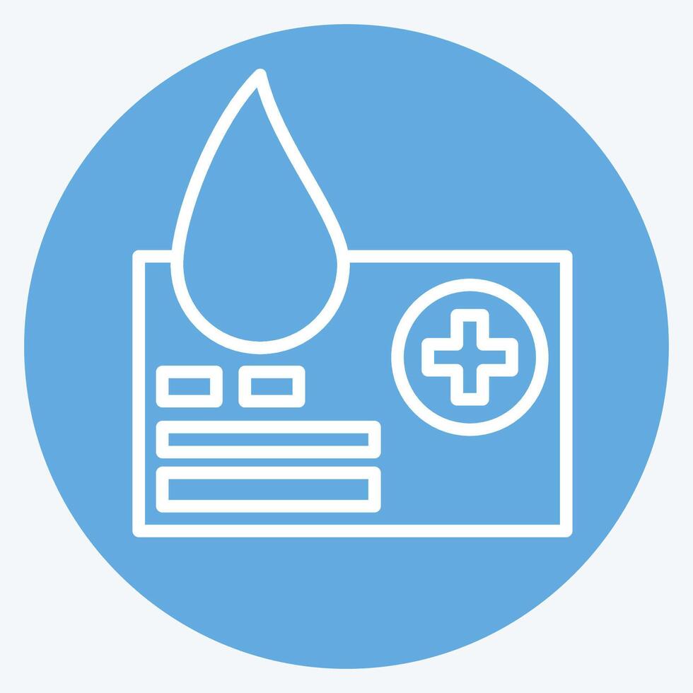 ícone sangue doador cartão. relacionado para sangue doação símbolo. azul olhos estilo. simples Projeto editável. simples ilustração vetor