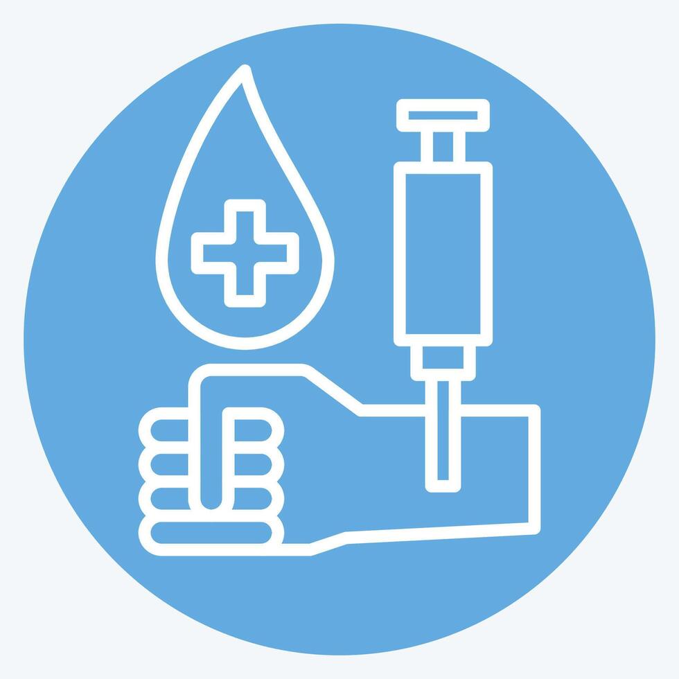 ícone broca sangue. relacionado para sangue doação símbolo. azul olhos estilo. simples Projeto editável. simples ilustração vetor