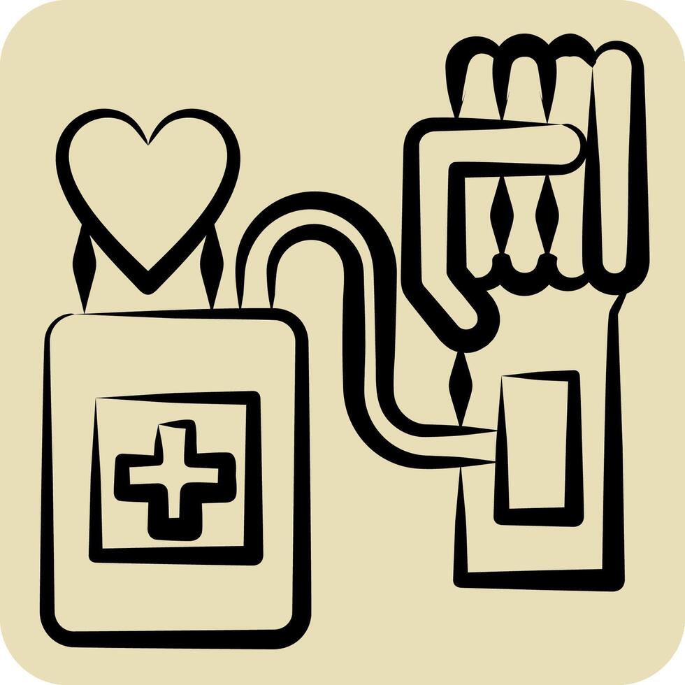 ícone sangue transfusão. relacionado para sangue doação símbolo. mão desenhado estilo. simples Projeto editável. simples ilustração vetor