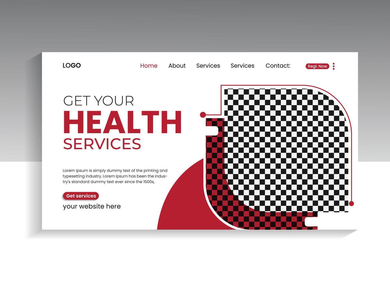 médico cuidados de saúde aterrissagem página bandeira modelo vetor