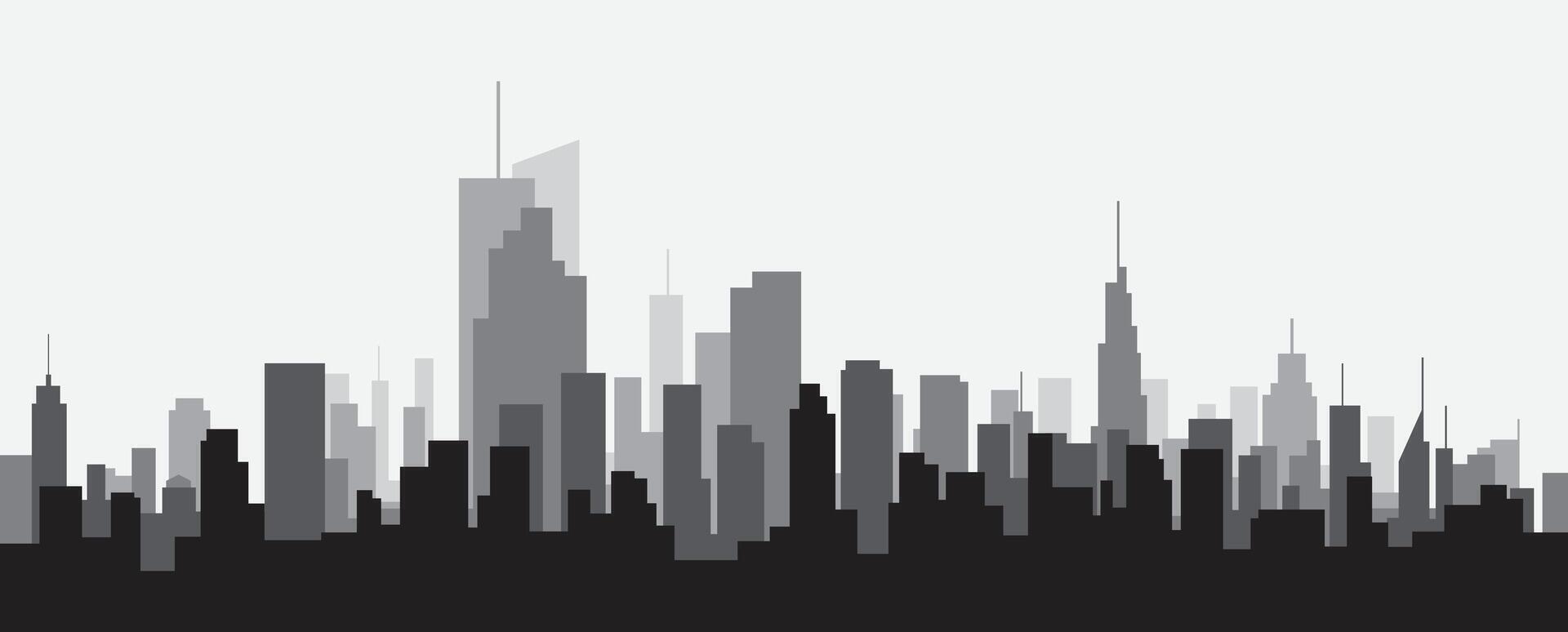 skyline da cidade moderna em fundo branco. vetor