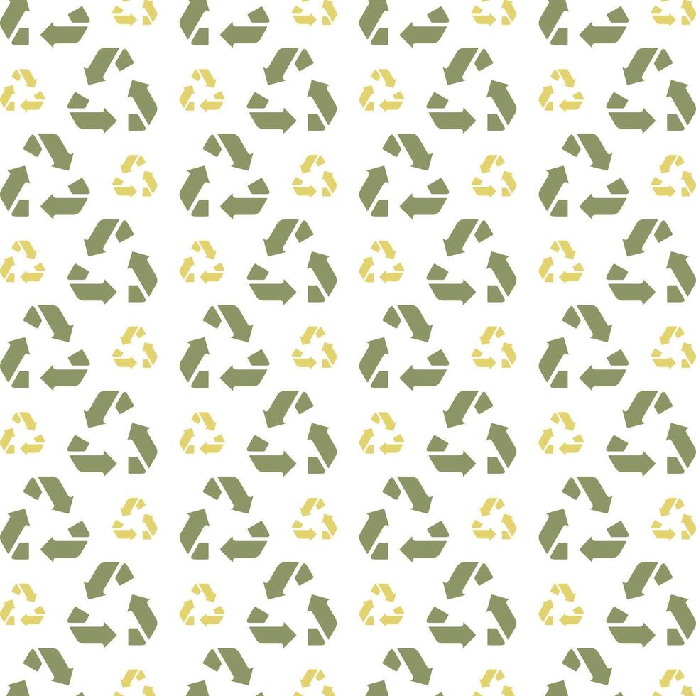 reciclar ícone verde recorrente na moda padronizar ilustração colorida fundo vetor