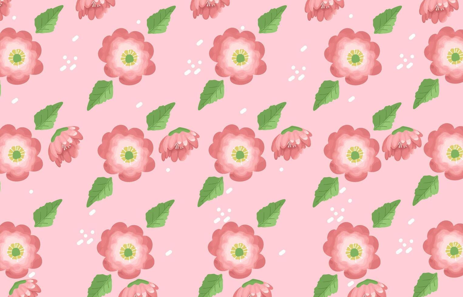 desatado Rosa cereja Flor floral Flor padronizar com aguarela estilo para tecido, têxtil, papel de parede, parede decoração, embalagem projeto, invólucro papel, papel de parede vetor