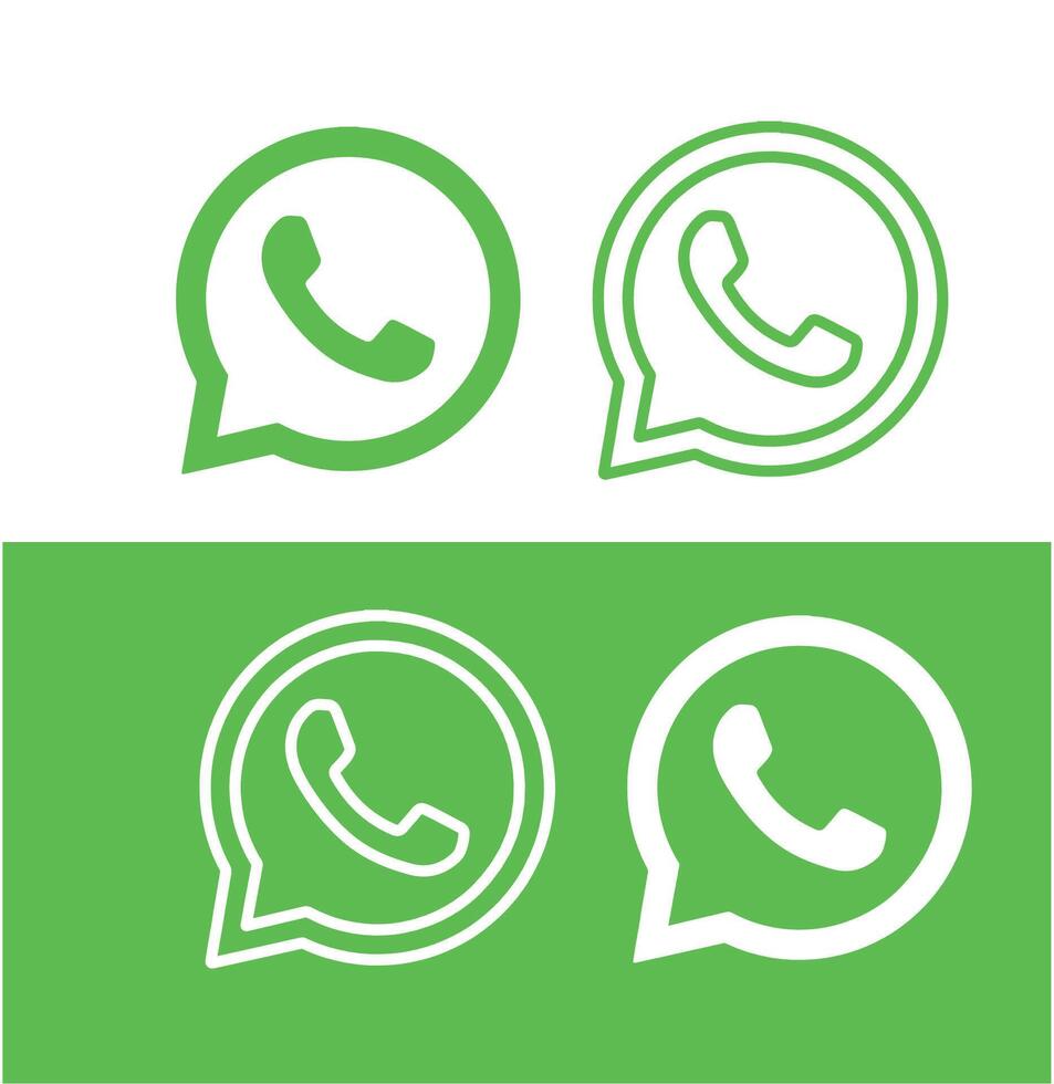 Whatsapp logotipo ícones. social meios de comunicação ícones vetor