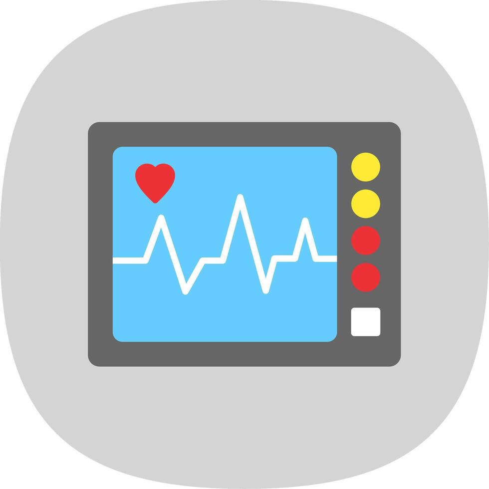 ecg máquina plano curva ícone vetor