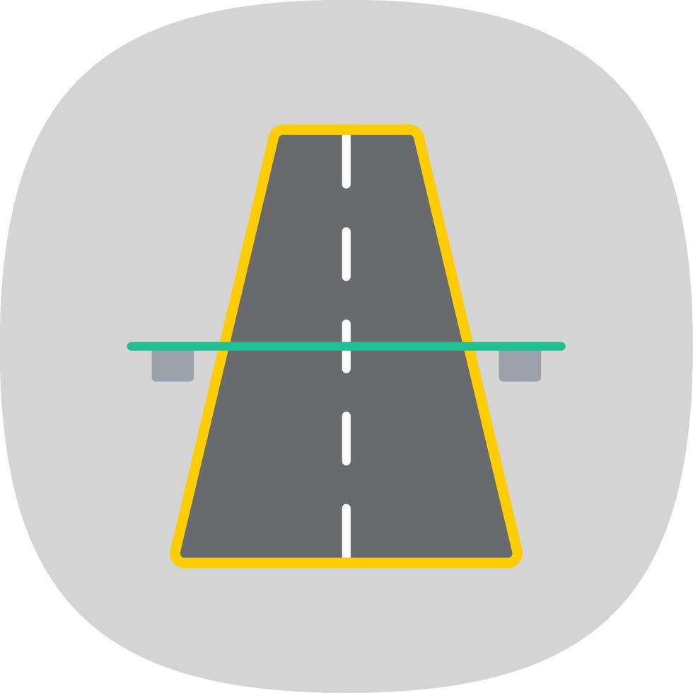 rodovia plano curva ícone vetor