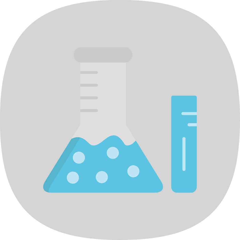 química plano curva ícone vetor