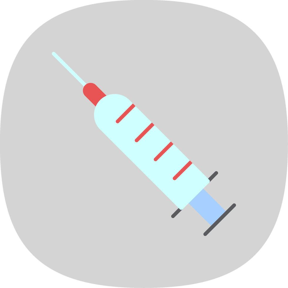 seringa plano curva ícone vetor