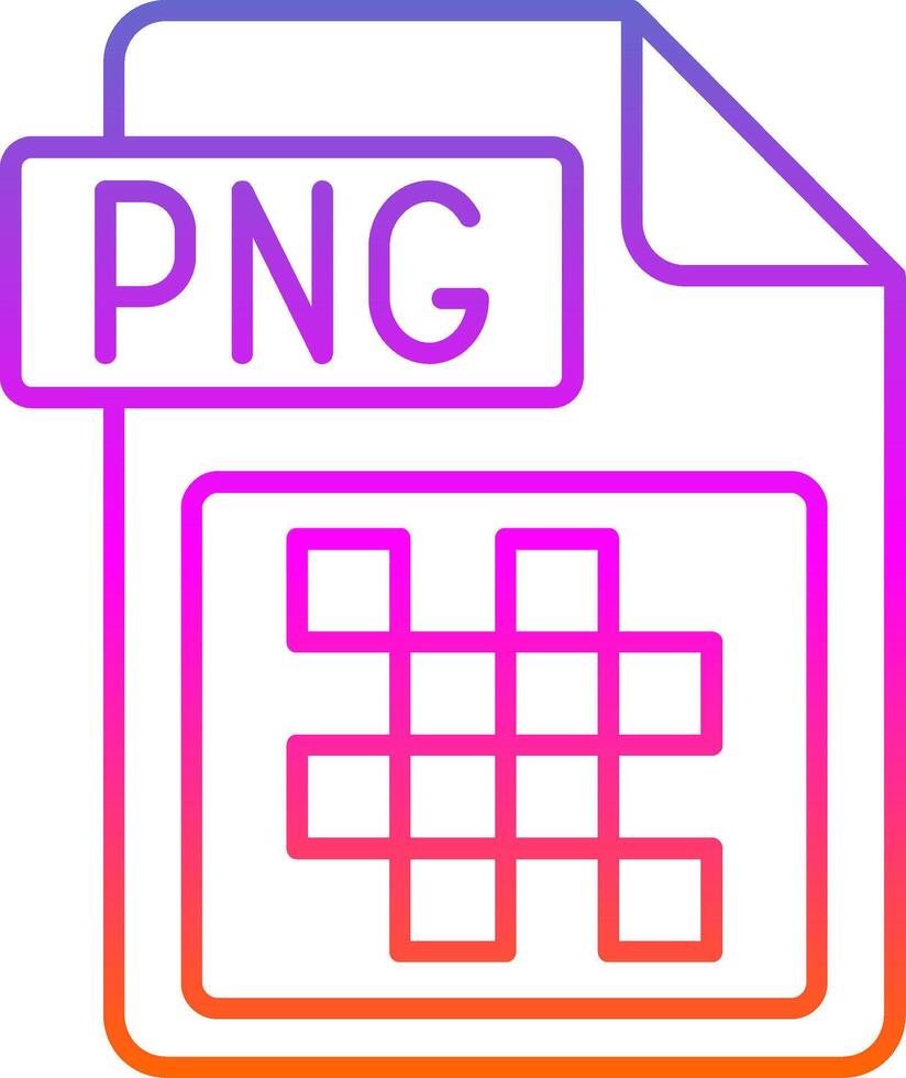 png Arquivo formato linha gradiente ícone vetor