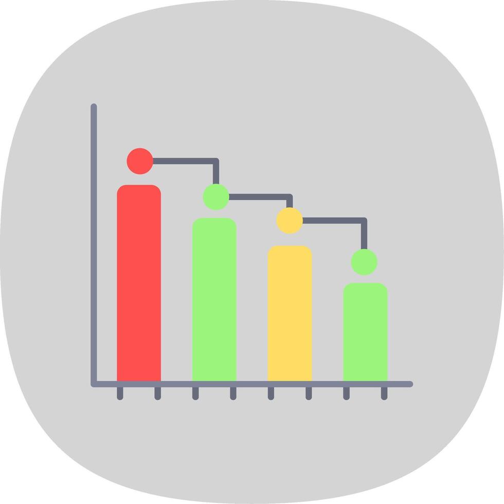 Barra gráfico plano curva ícone vetor