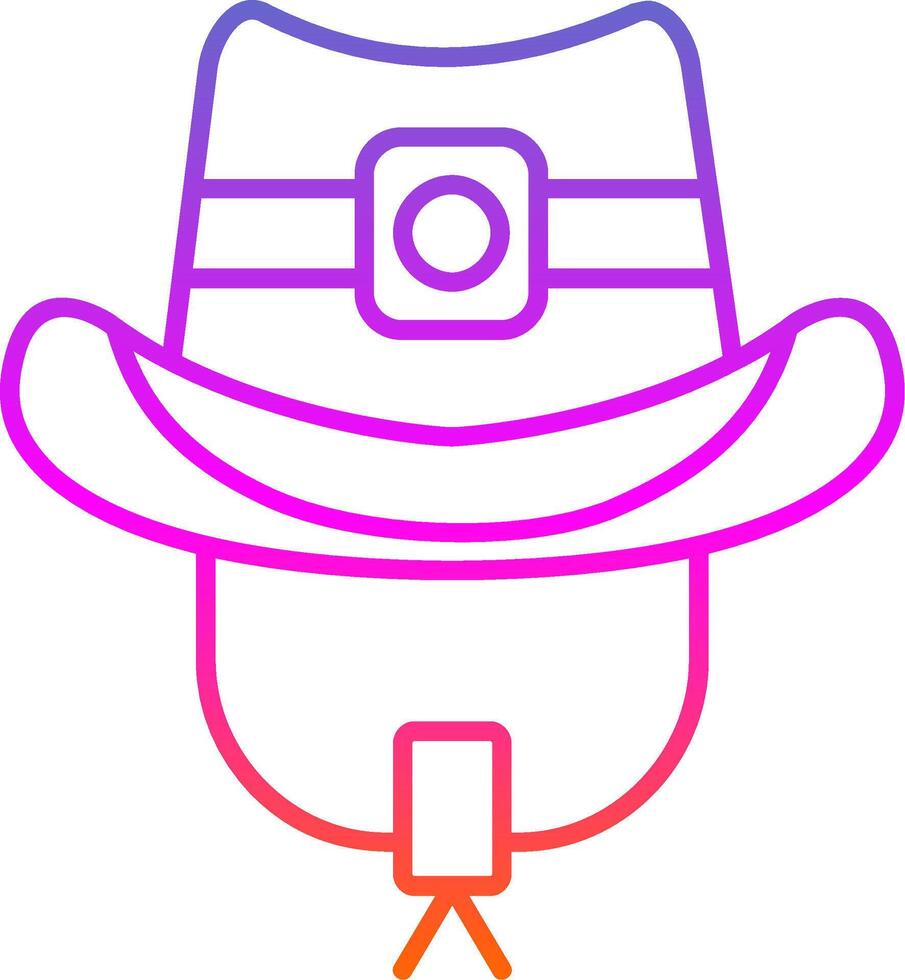 ícone de gradiente de linha de chapéu de cowboy vetor