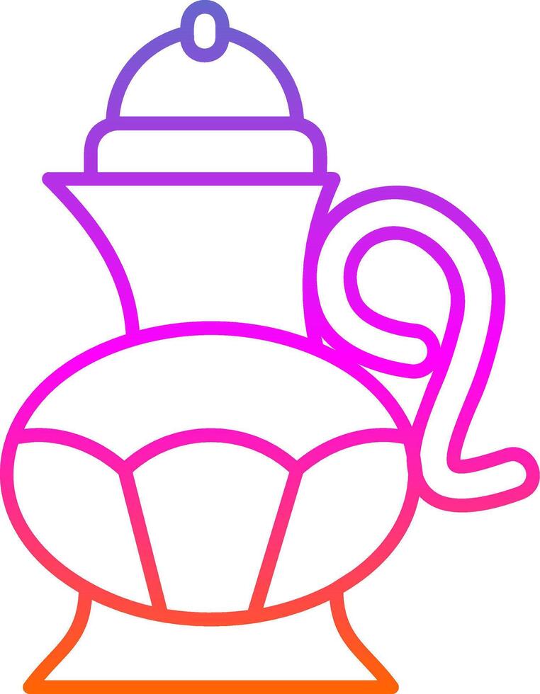 ícone de gradiente de linha de bule de chá vetor