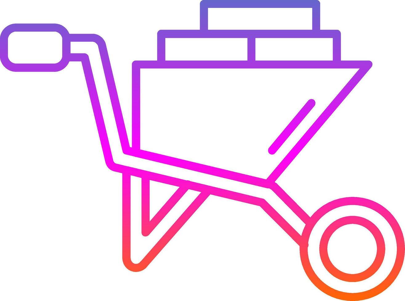 ícone de gradiente de linha de carrinho vetor