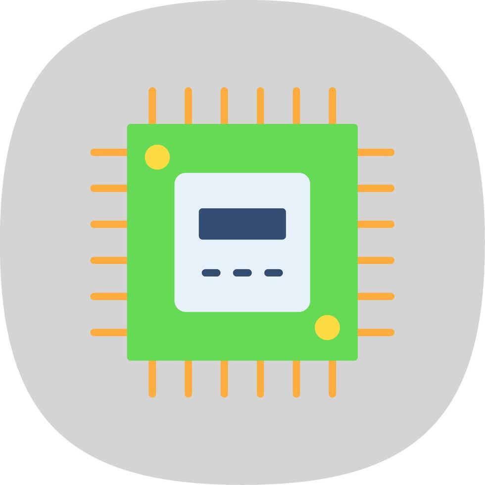 processador plano curva ícone vetor