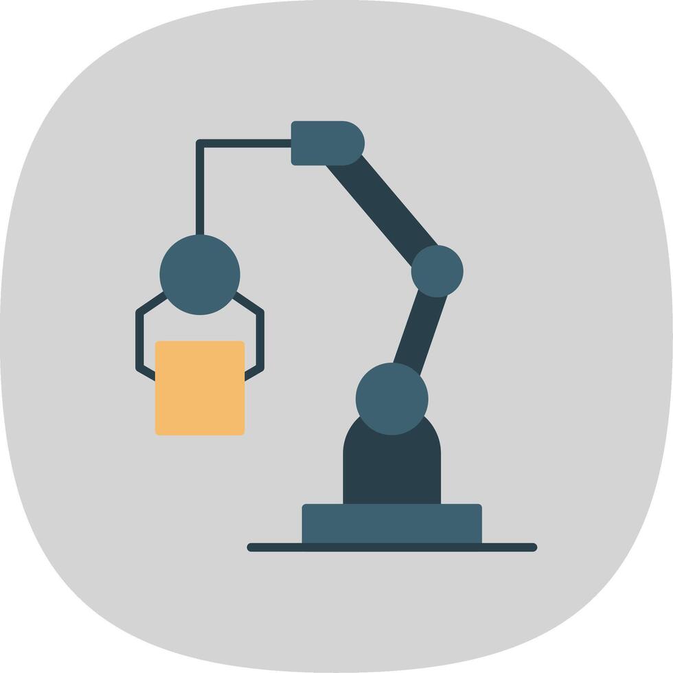 robótico máquina plano curva ícone vetor