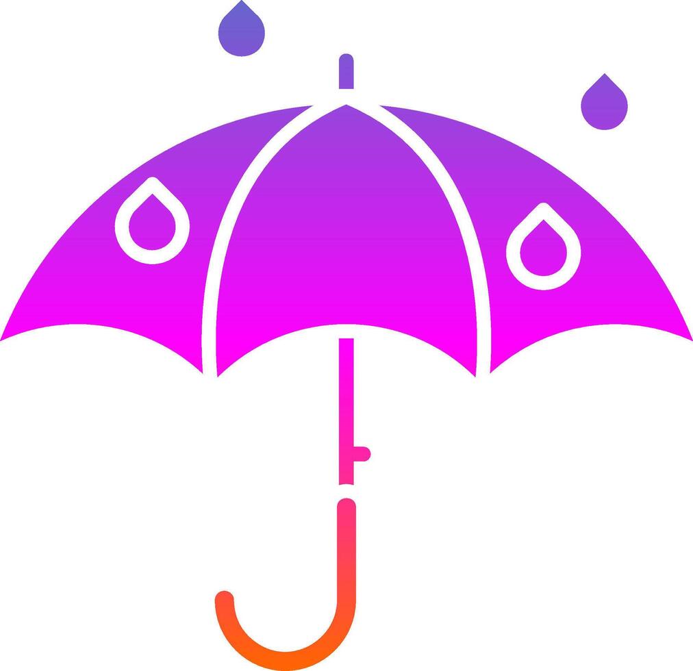 ícone de gradiente de glifo de guarda-chuva vetor