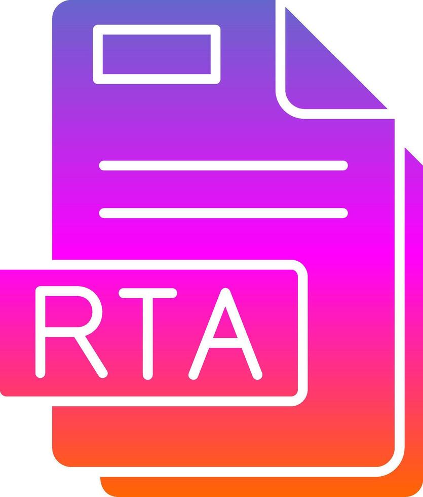 rta glifo gradiente ícone vetor