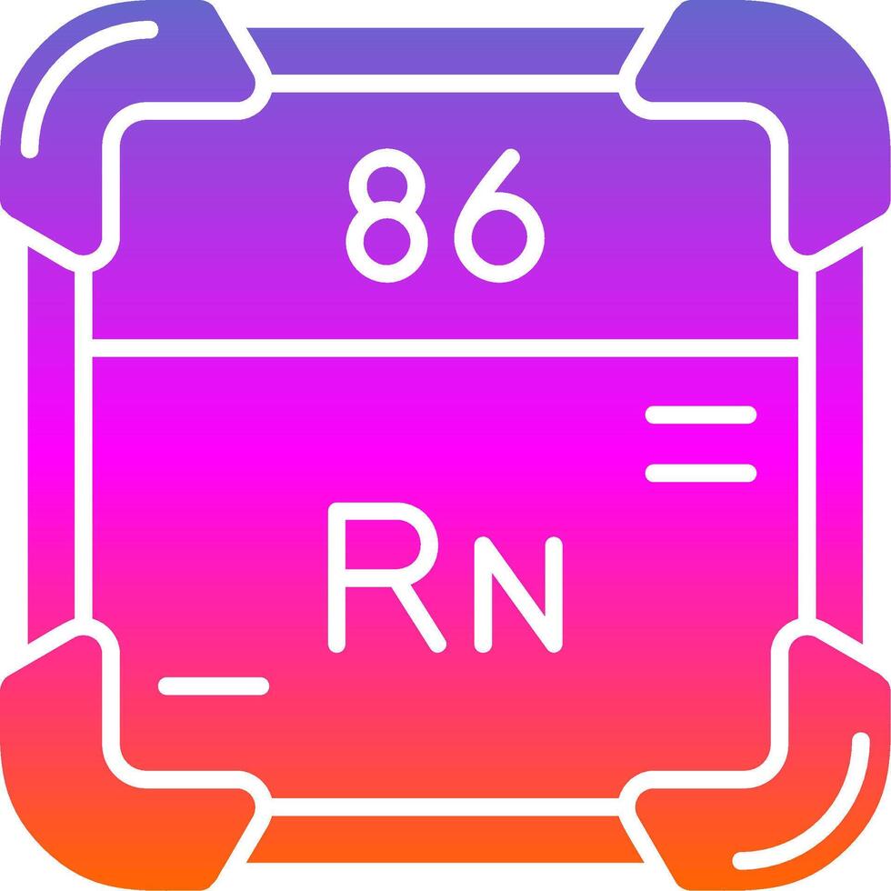radônio glifo gradiente ícone vetor