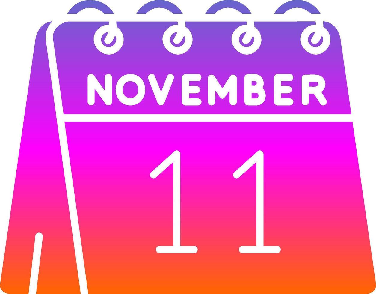 11º do novembro glifo gradiente ícone vetor