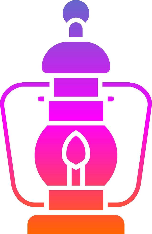 ícone de gradiente de glifo de lâmpada de óleo vetor