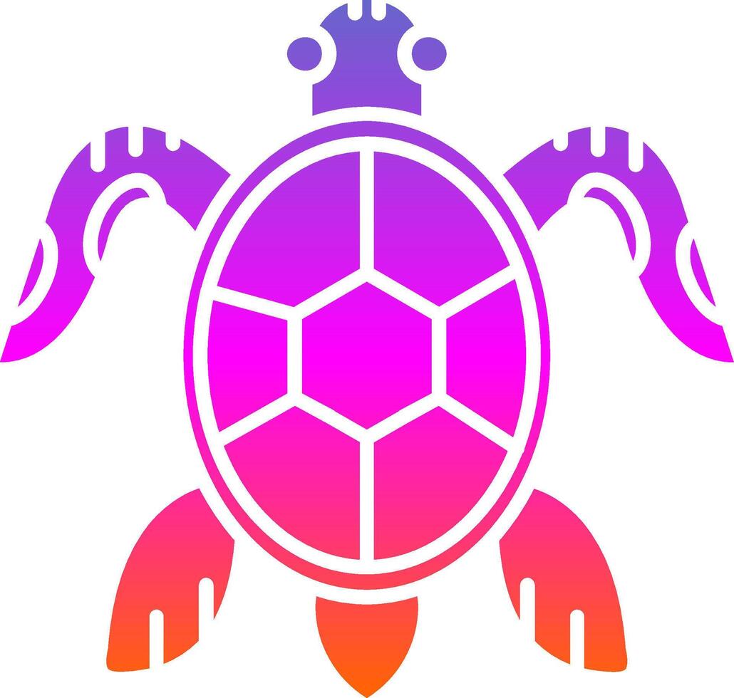 tartaruga glifo gradiente ícone vetor