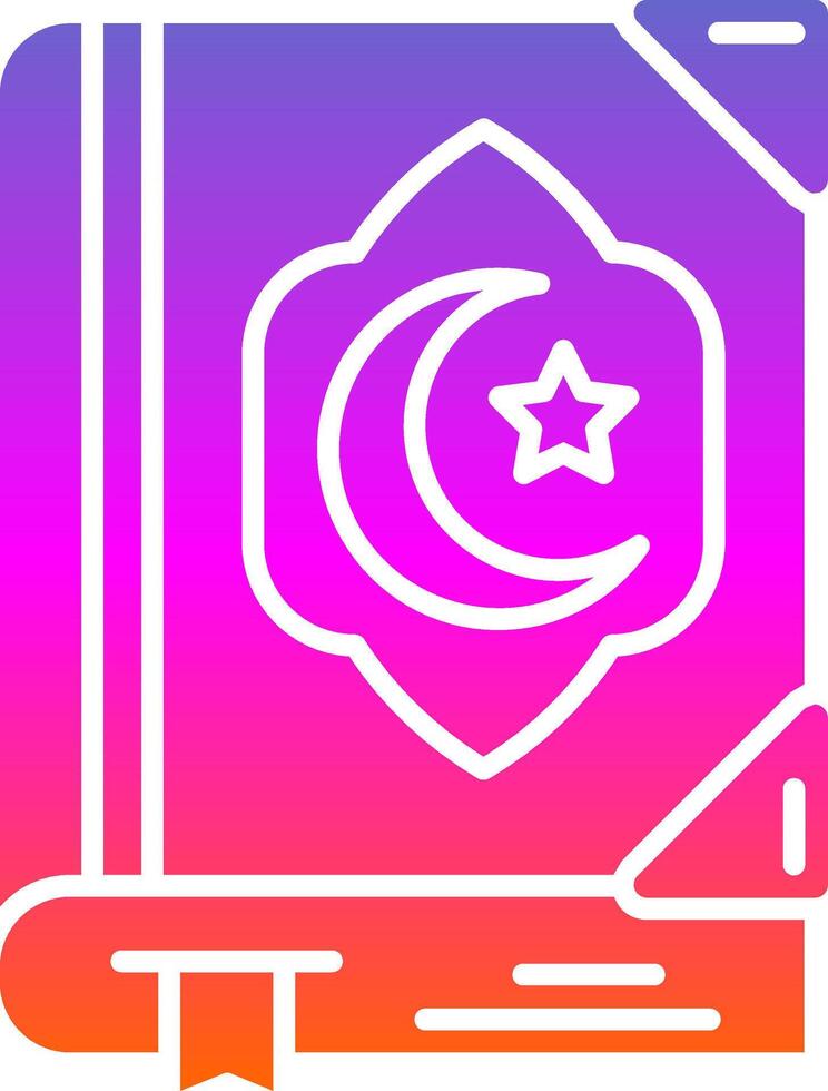 ícone de gradiente de glifo do Alcorão vetor