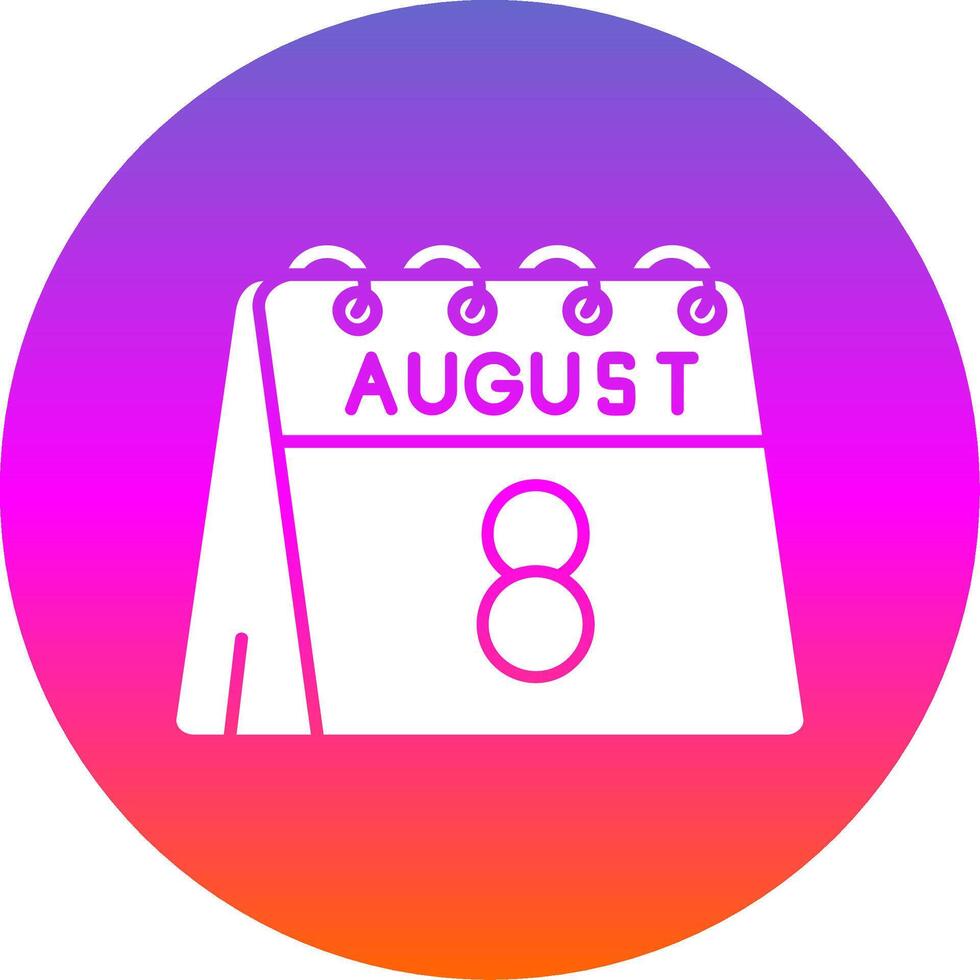 8ª do agosto glifo gradiente círculo ícone vetor