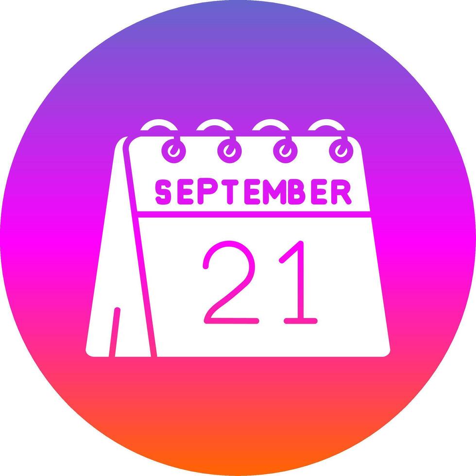 21 do setembro glifo gradiente círculo ícone vetor