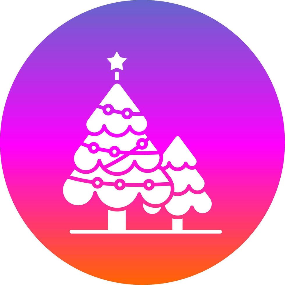 Natal árvore glifo gradiente círculo ícone vetor
