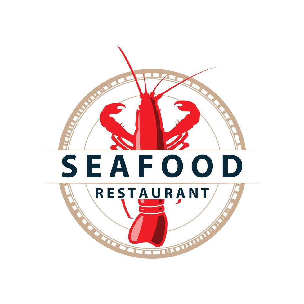 mar animal lagosta logotipo Projeto vetor minimalista vintage retro simples modelo marca do marinho aquicultura e Comida produtos