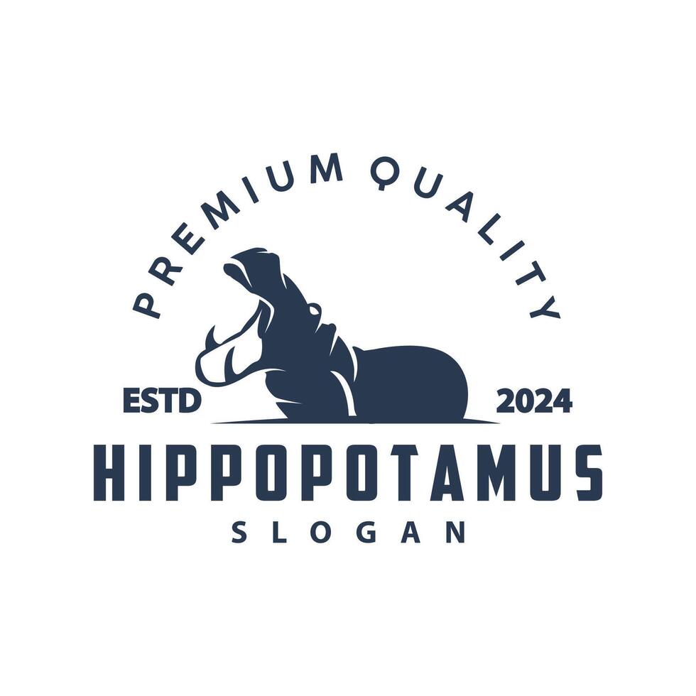 hipopótamo logotipo vetor simples silhueta jardim zoológico animal Projeto marca modelo ilustração