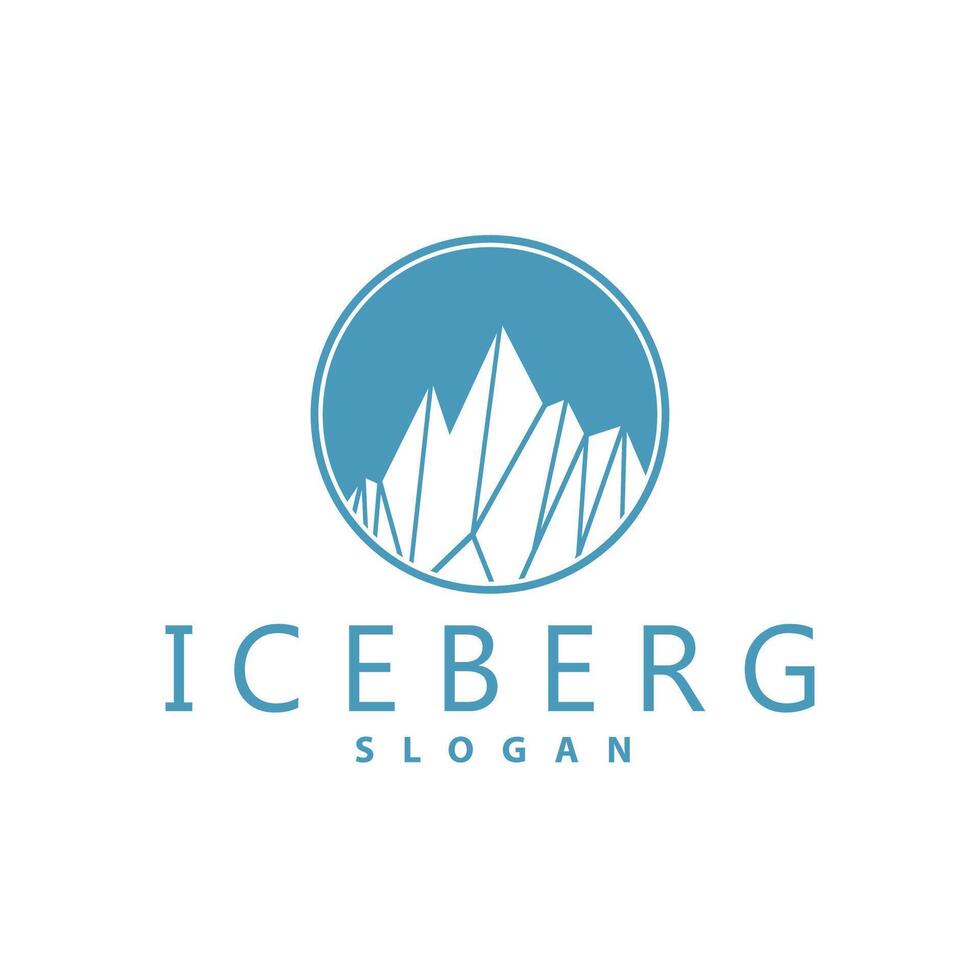 antártico frio montanha iceberg logotipo projeto, simples vetor modelo símbolo ilustração