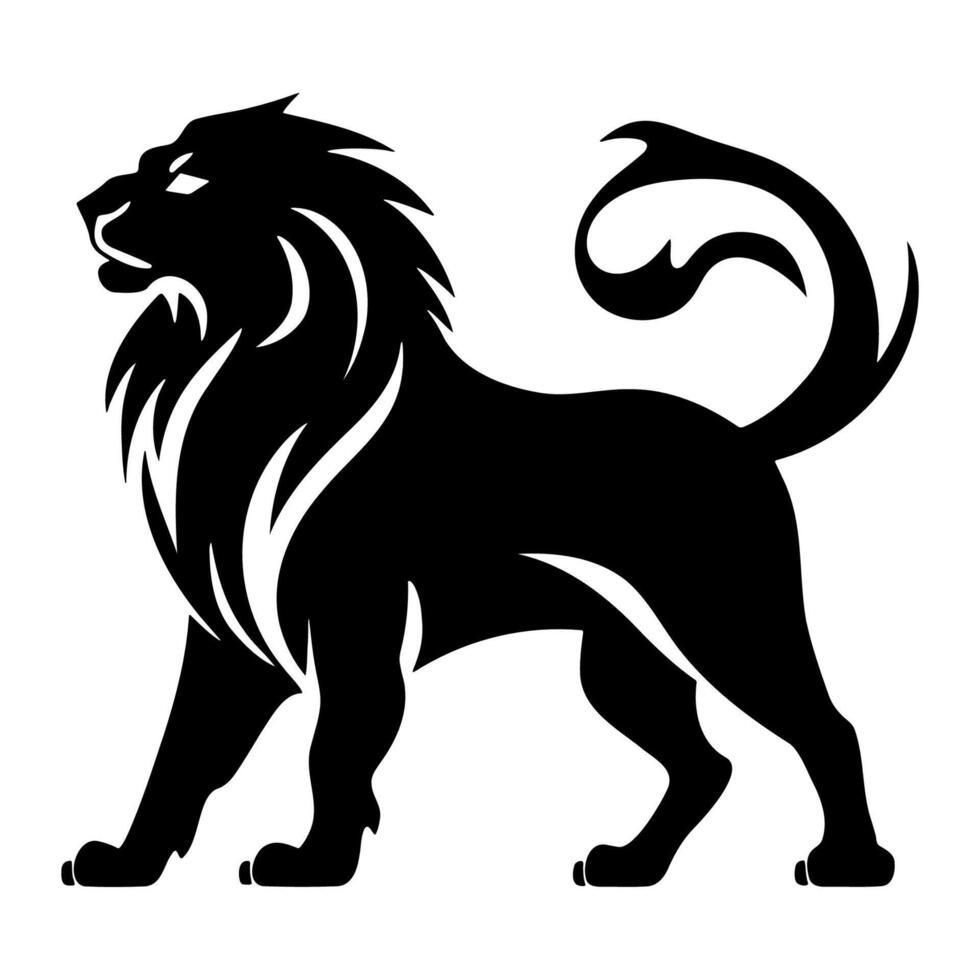 ai gerado simples leão logotipo. vetor ilustração
