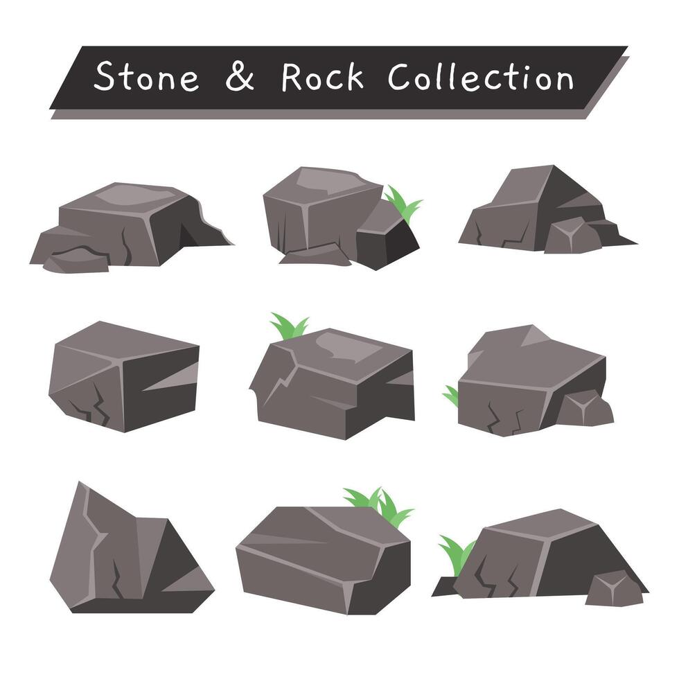 Rocha e pedra coleção vetor