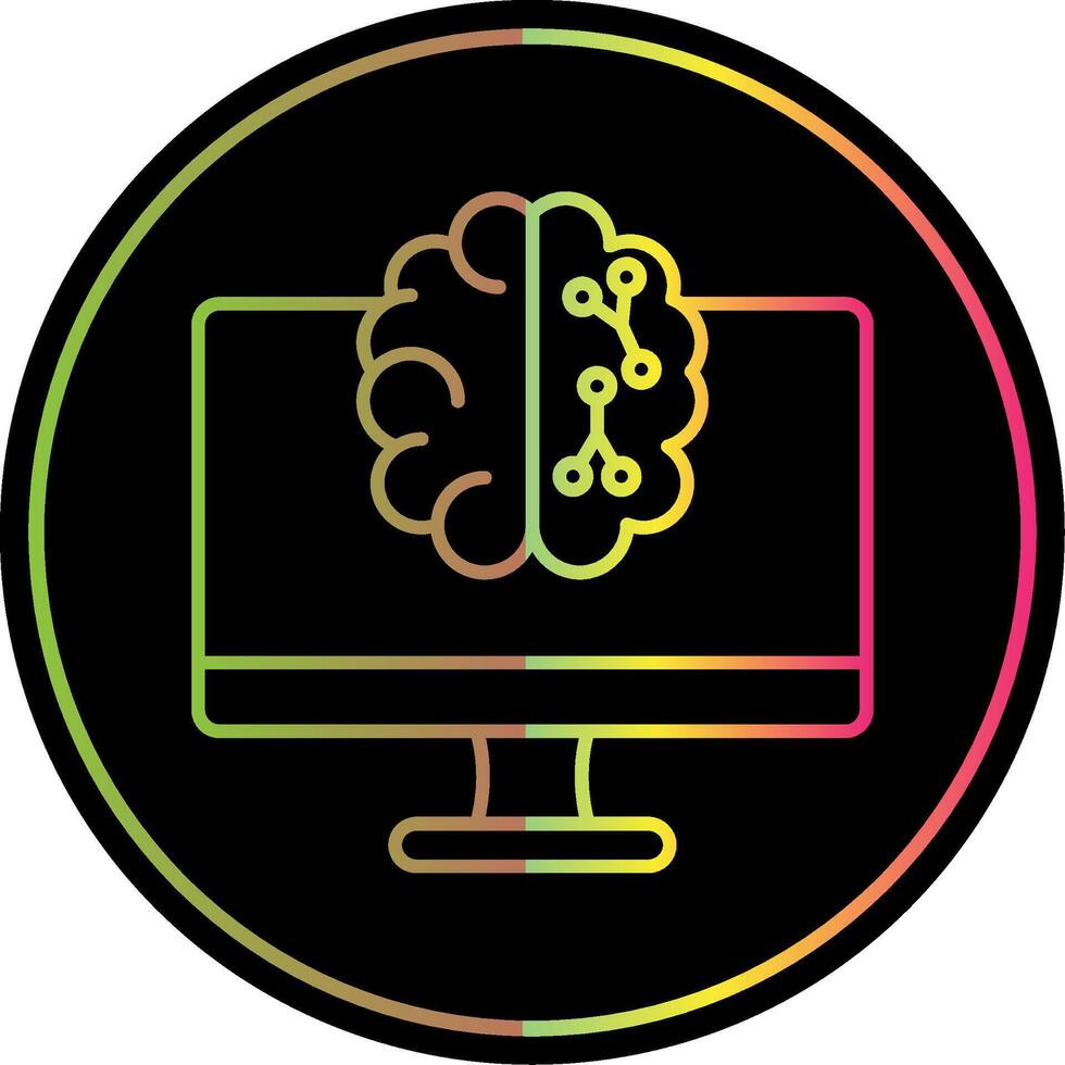 máquina Aprendendo linha gradiente vencimento cor ícone vetor
