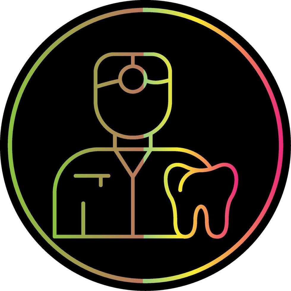 dentista linha gradiente vencimento cor ícone vetor