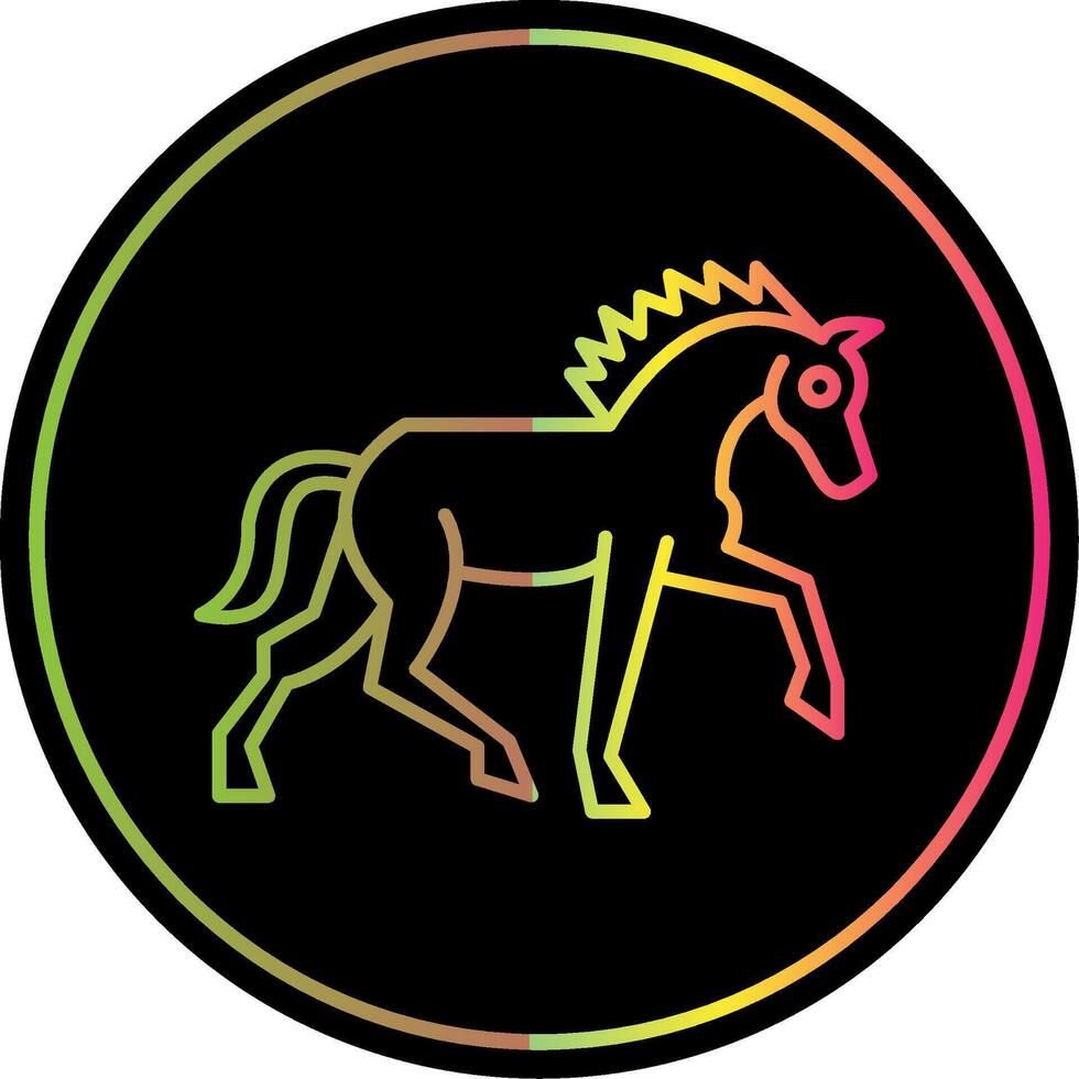 cavalo linha gradiente vencimento cor ícone vetor