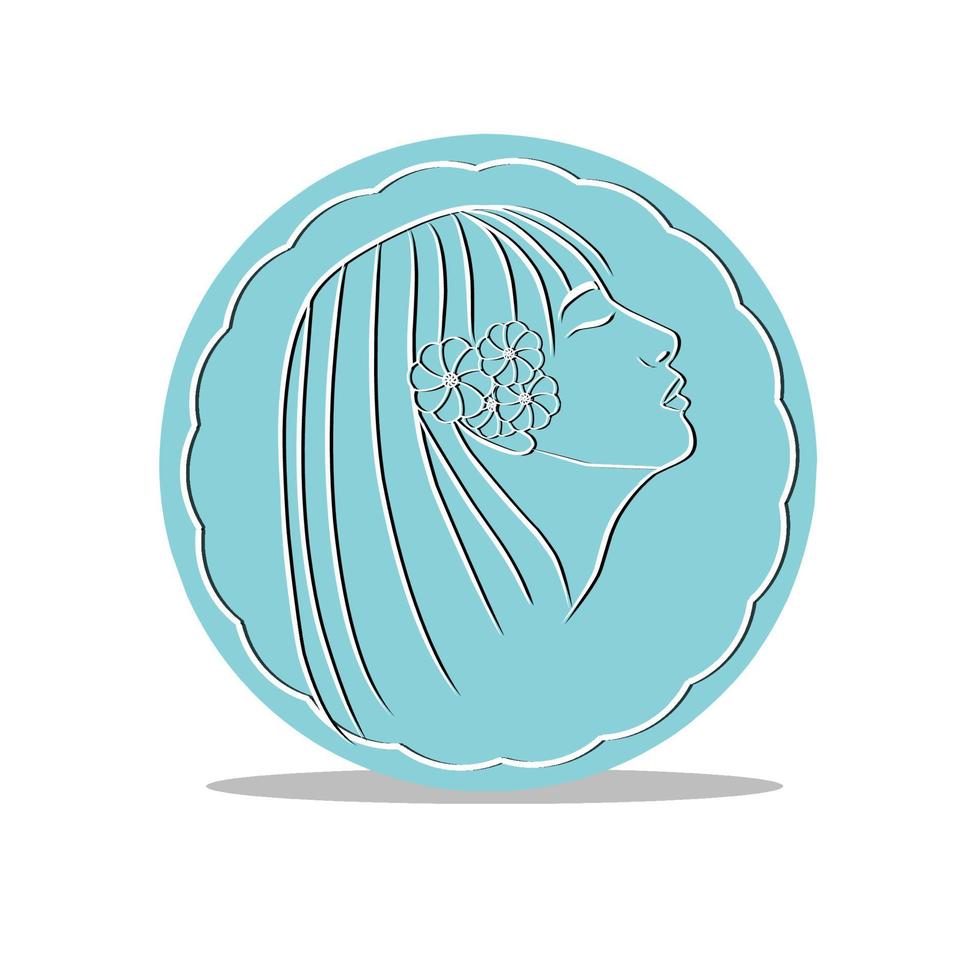 logotipo de vetor para negócios na indústria de beleza, saúde, higiene pessoal. bela imagem de um rosto feminino.