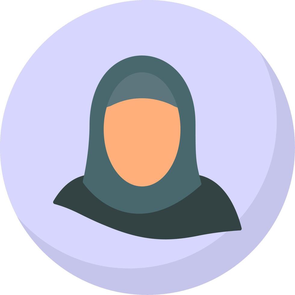 hijab plano bolha ícone vetor