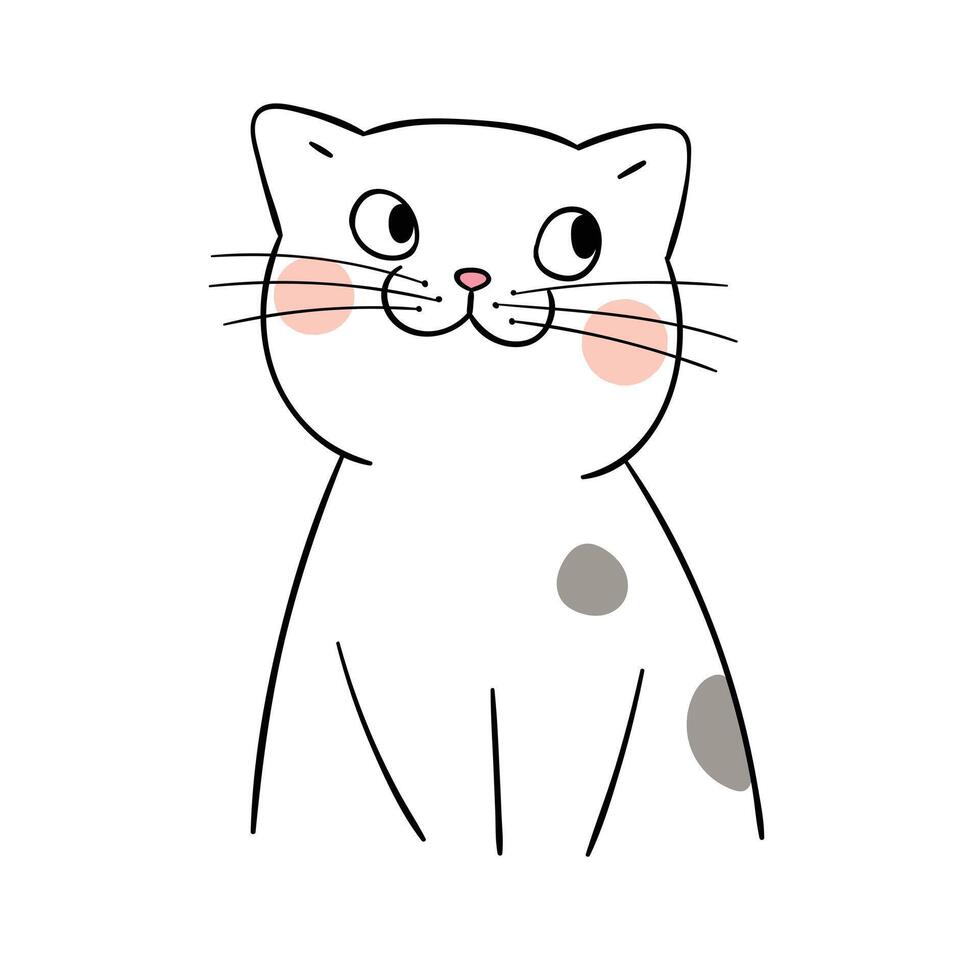 desenhar vetor ilustração personagem coleção bonito cat.doodle estilo de desenho animado.