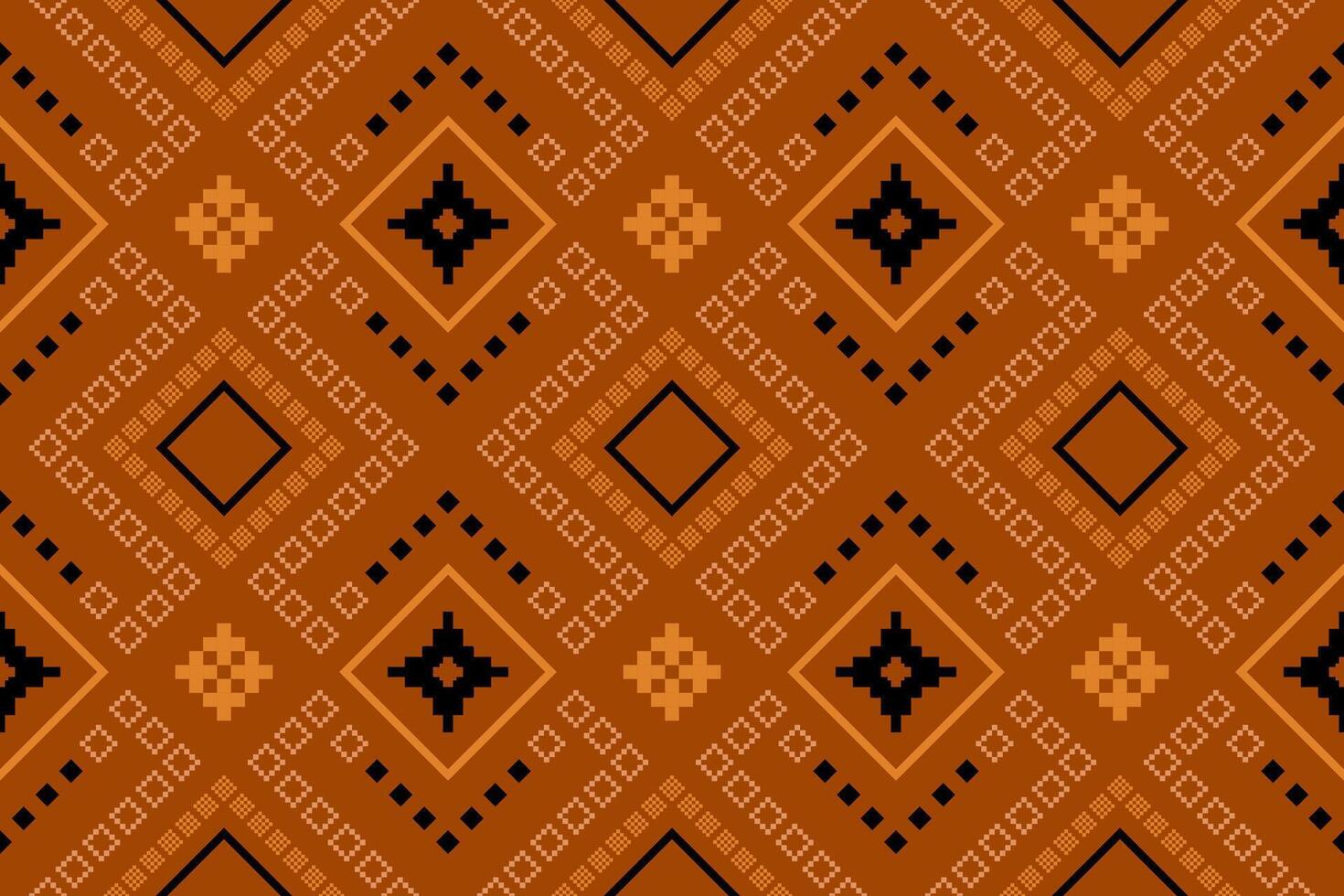 laranja safras Cruz ponto tradicional étnico padronizar paisley flor ikat fundo abstrato asteca africano indonésio indiano desatado padronizar para tecido impressão pano vestir tapete cortinas e sarongue vetor