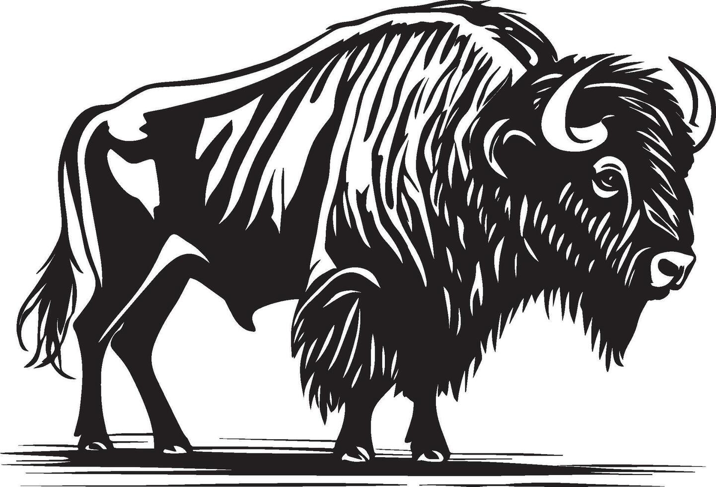 ai gerado búfalo silhueta ilustração vetor