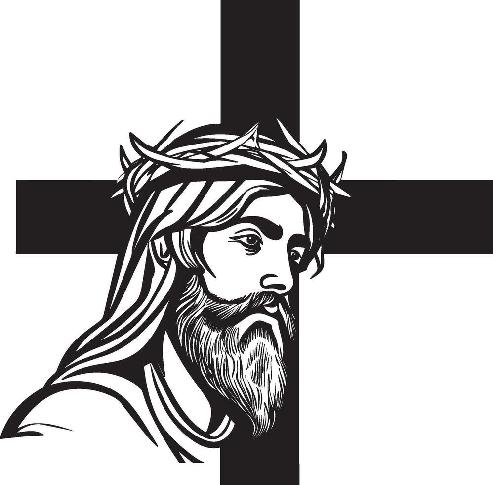 ai gerado Jesus Cristo salvação Cruz ilustração vetor